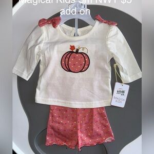 Cream and Pink Pumpkin Matching Set